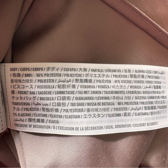 Abercrombie & Fitch Brown Tan Satin Pants Wide Leg Drawstring Sz Med LONG - Picture 11 of 12